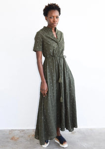 Kelli Short Sleeve Maxi- Olive