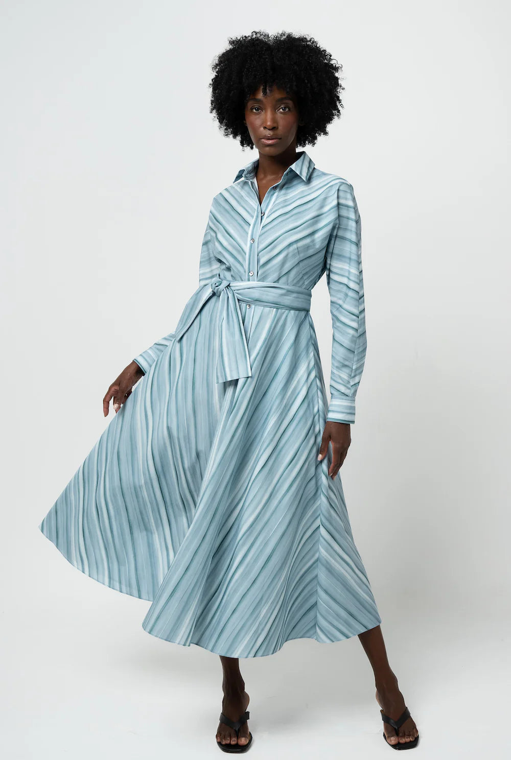 The Feminine Dress- Seascape Poplin