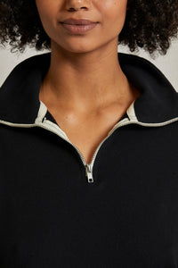 Maren - french terry half zip sweatshirt black