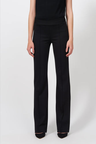 Pintuck Ponte Column Pant - Black