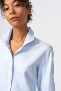 Ginna Tailored Shirt - French Blue Herringbone