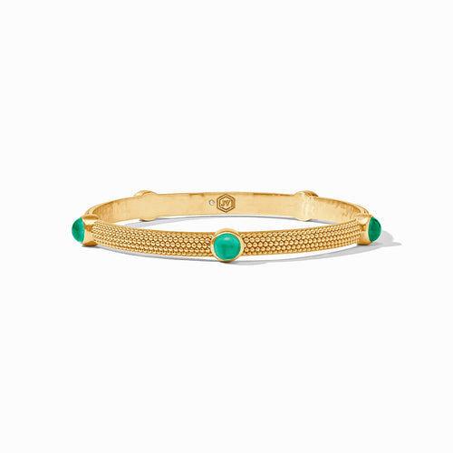 Cabochon Bangle - Iridescent Emerald Green