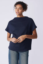 Hannah Funnel Neck Top - Navy