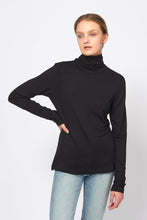 Seamed Turkleneck - Black