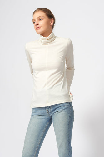 Seamed Turtleneck - Cream