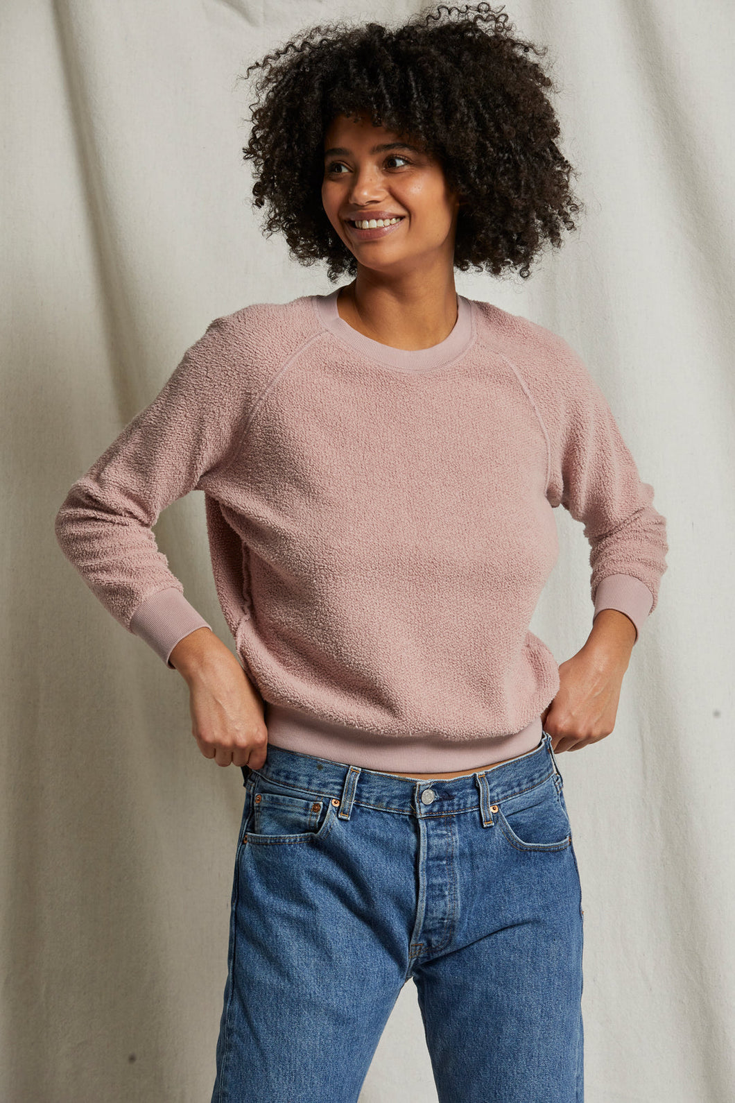 Ziggy Inside Out Fleece Crewneck - Mauve