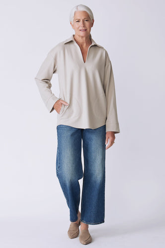 Jullian Collared Pullover - Mink