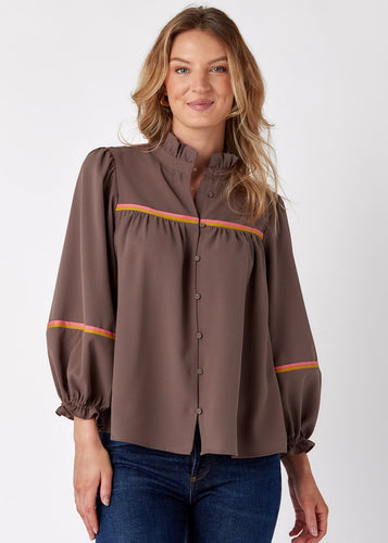 Worth Blouse - Deep Taupe