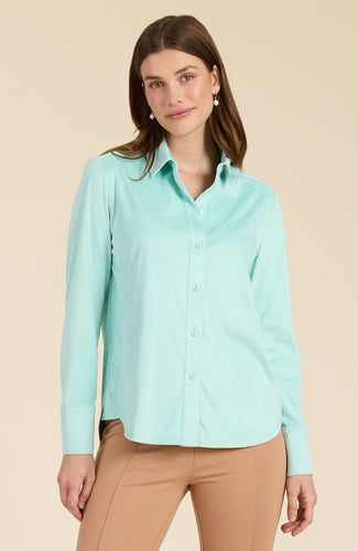 Faux Suede Clubshirt - White Water