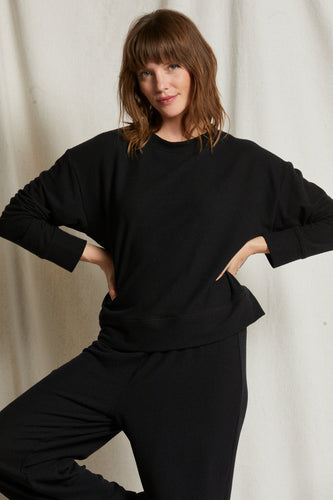 Selma Brushed Jersey Pullover - True Black