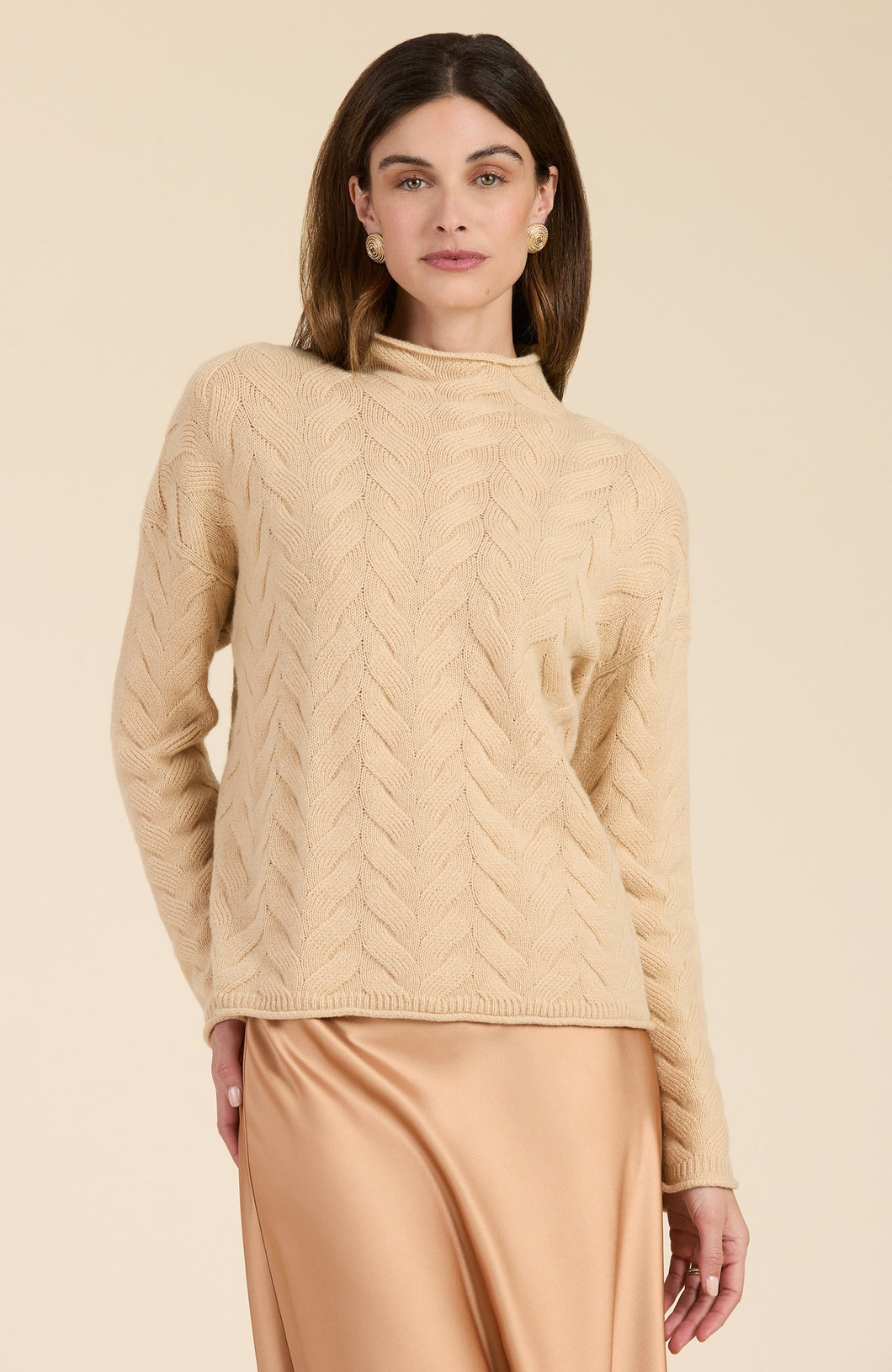 Cashmere Basketweave Sweater - Straw