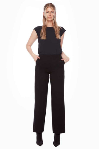 High Rise Wide Leg Pant - Black