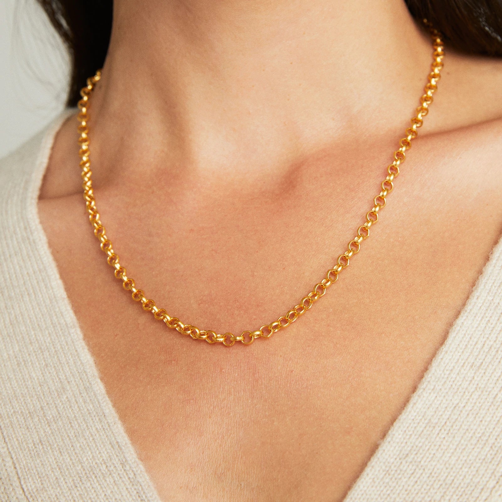 14k Gold Rolo Chain Necklace 6mm | Everyday Jewelry | Ethical Fine Jewelry