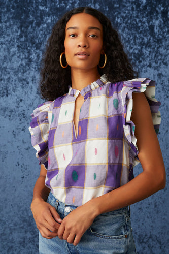 Merrit Top - Metallic Madras