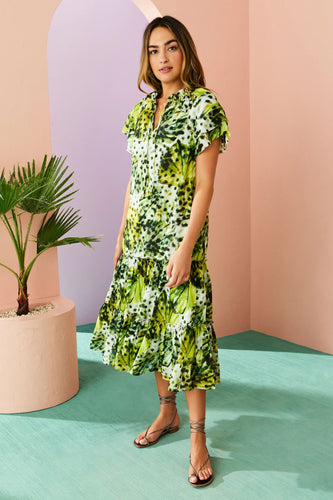 Reid Midi Dress - Clover Palm