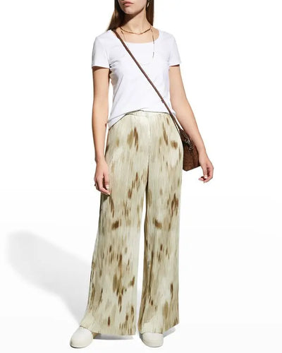 Riverside Pleated Pant - Pistachio Multi