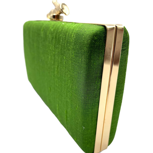 Green Silk Box Clutch